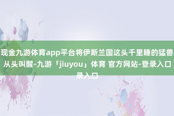 现金九游体育app平台将伊斯兰国这头千里睡的猛兽从头叫醒-九游「jiuyou」体育 官方网站-登录入口